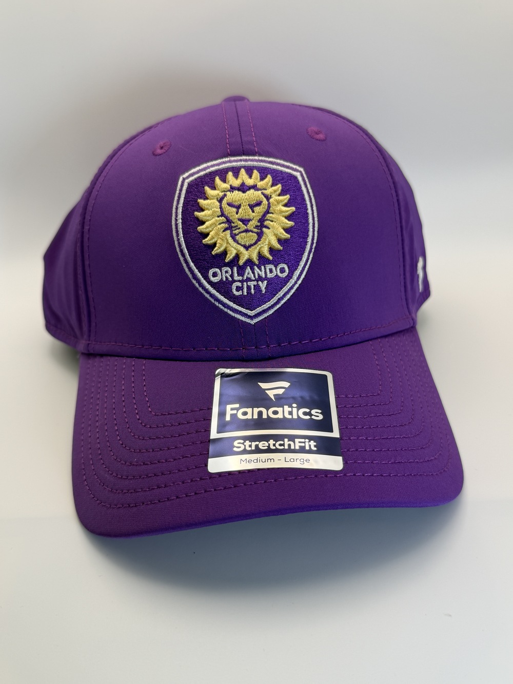 Orlando City Fanatics Stretch Fit Purple Hat Medium-Large Embroidered Cap